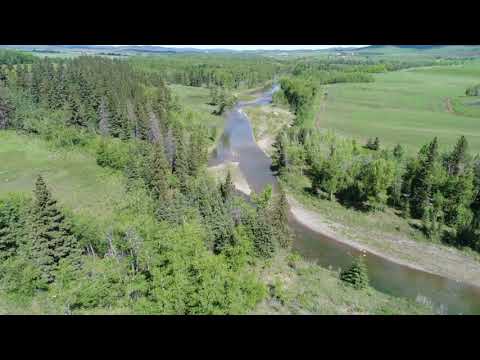 Aerial footage of land for sale South of Calgary, AB, Canada
