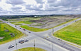 Aerial view of Calgary, AB, Canada ring road construction #1
